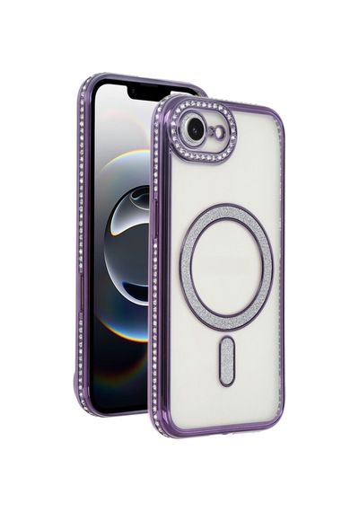 Apple iPhone  Uyumlu    16e Joke Simli Magneticsafe Kılıf - Derin Mor