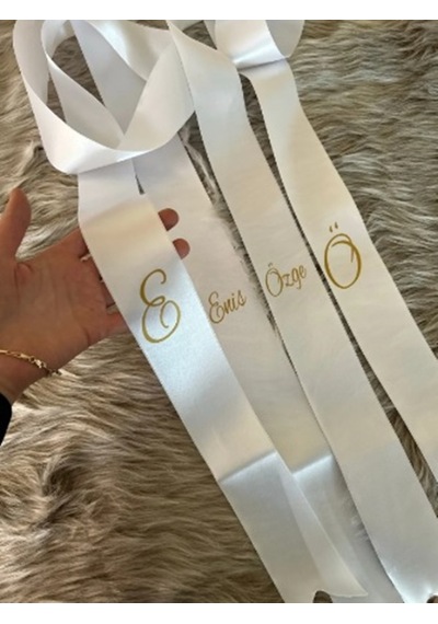 Gelin Damat Isimli Tören Takı Kurdelesi 2 Adet B-26
