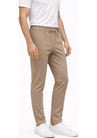 Yazı Erkek Slim Fit Dar Kesim Beli Bağlamalı Yan Cepli Casual Jogger Pantolon Sütlü Kahve Yazı Erkek Slim Fit Dar Kesim Beli Bağlamalı Yan Cepli Casual Jogger Pantolon Sütlü Kahve