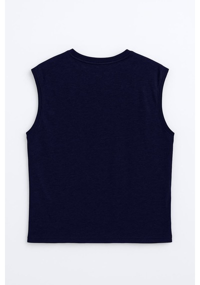 Erkek Bisiklet Yaka Sıfır Kol %100 Pamuk T-shirt Çok Renkli