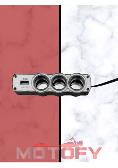 Motosiklet Çakmaklık Çoklayıcı + Usb