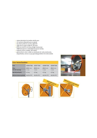 Evelux Trafik Güvenlik Aynası (60 Cm)