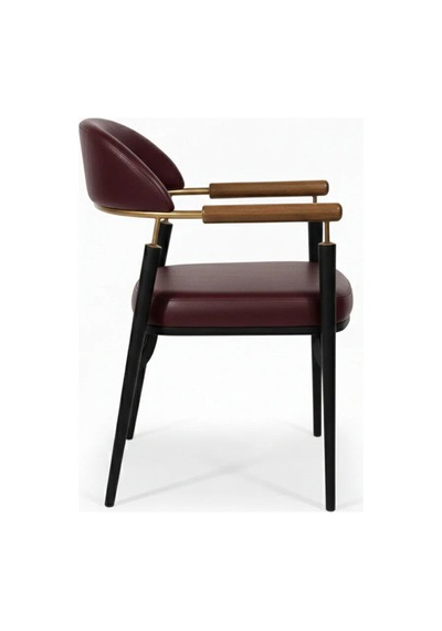 Valen Exclusive Kolçaklı Metal Sandalye Bordo