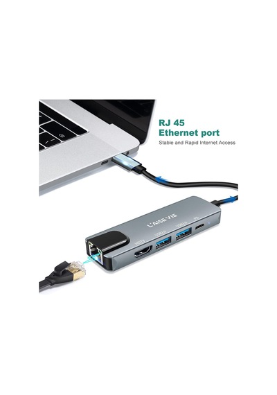 Speeduf Type C Hub Çoklu Bağlantı Noktalı Adaptör, 5'i 1 Arada