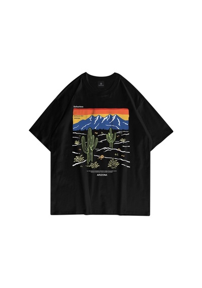 Tarzsokak Unisex Arizona Befearless Siyah Tshirt Siyah