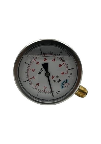 Ø 100 - 0 - 2.5 Bar 1/2 Gliserinli Alttan Çıkışlı Manometre