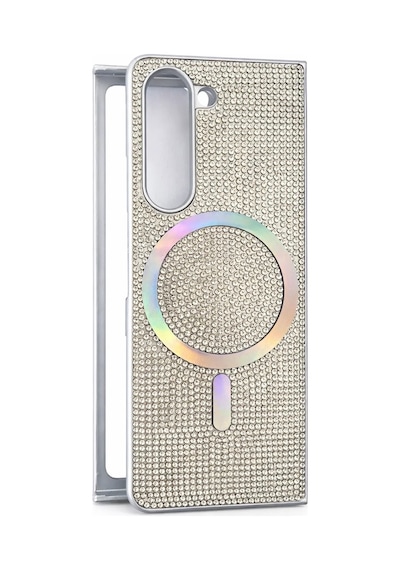 Samsung Z Fold 5 Kılıf Diamont Magsafe Hologramlı Telefon Kılıfı 1 Renk Siyah