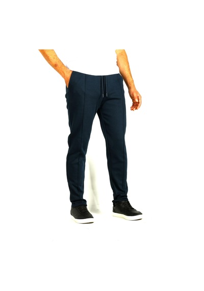 Erkek Lacivert Bel İpli Slim Fit Yan Cepli Armürlü Jogger Pantolon Ncs Jeans 1642-lacivert Lacivert