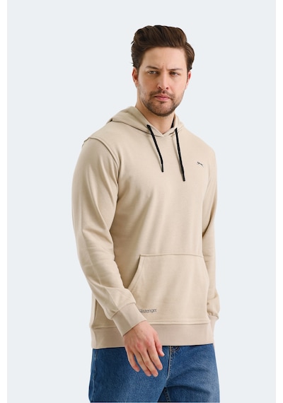 Slazenger Obra In Erkek Kapüşonlu Cepli Bej Sweatshirt Bej