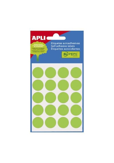 Apli 19mm Yeşil 100lü Yuvarlak Etiket