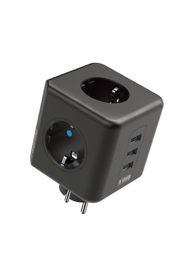 Winnboss Akım Korumalı Isıya Dayanıklı 3 Lü Duvar Tipi Priz 3 Adet Usb 3440