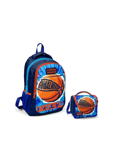 Coral High Lacivert Turuncu Basketbol Okul Sırt Ve Beslenme Çanta
