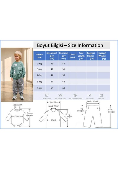 Babymod Erkek Çocuk Cool The Best Baskılı Yeşil Sweatshirt Ve Gri Eşofman Altı Takım