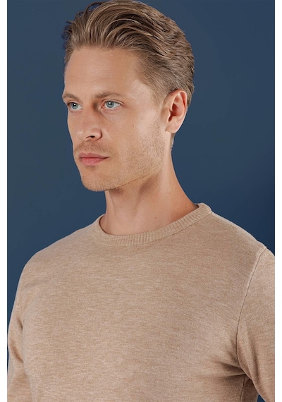 Efor Tr 858 Slim Fit Bej Klasik Triko Bej