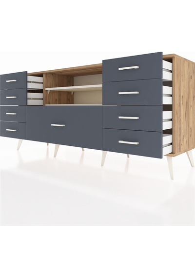Hyperion Konsol 2 Raflı 9 Çekmeceli 176x44x83 Çam-aytaşı/antrasit Aytaşı/antrasit Hyperion Konsol 2 Raflı 9 Çekmeceli 176x44x83 Çam-aytaşı/antrasit Aytaşı/antrasit