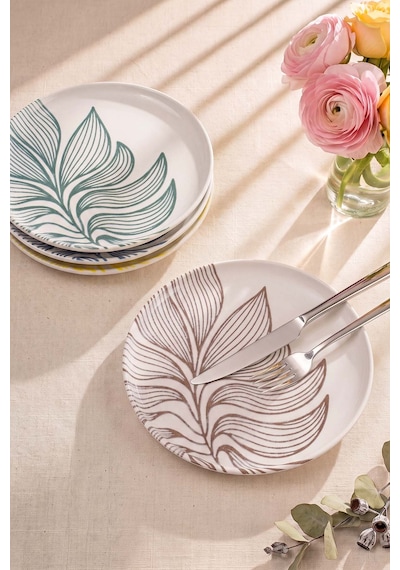 Leaf Harmony Nordic 4'lü Pasta & Sunum Tabağı 22 Cm Çok Renkli
