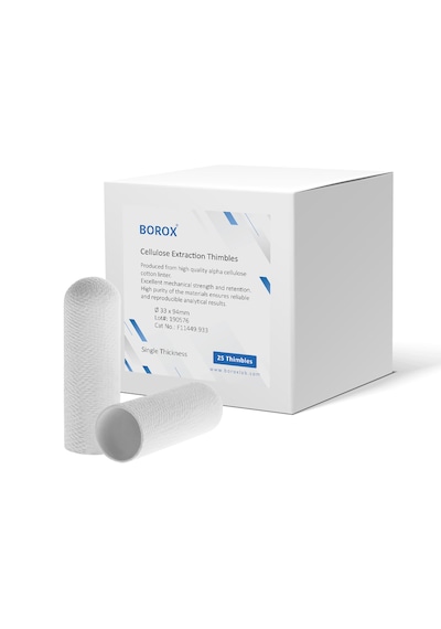 Borox Soxhlet Ekstraksiyon Kartuşu - Selüloz - 33x94mm