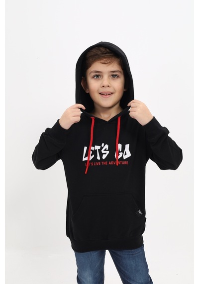 Toontoy Erkek Çocuk Baskılı Sweatshirt Siyah