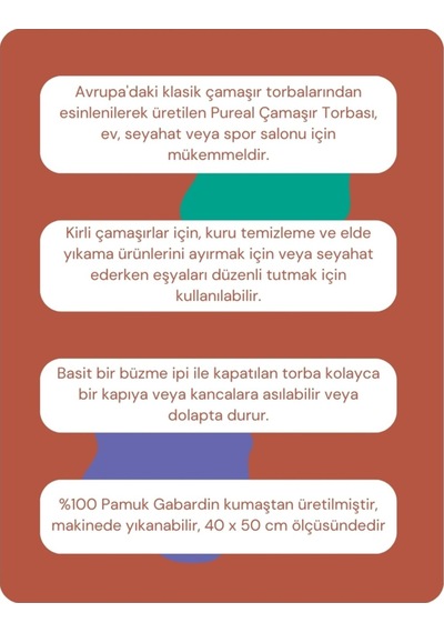 Pureal Çamaşır Torbası Bej