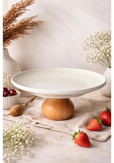 Ayaklı Sunumluk,meyvelik, Salata Kasesi,pasta Tabağı beyaz