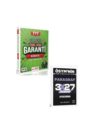2027 Paraf 2027 Tyt Kimya 10 Günde Temel Atma Garanti Video Ders Kitabı+ Evp Akademi Paragraf