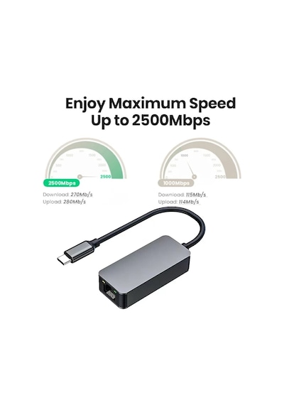 4752 Usb Type C To Ethernet 2500mbps İnternet Çevirici Adaptör