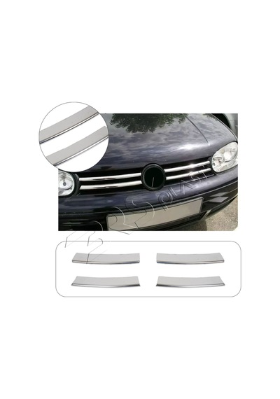 Volkswagen Golf 4 Uyumlu Krom Ön Panjur 4 Parça Paslanmaz Çelik