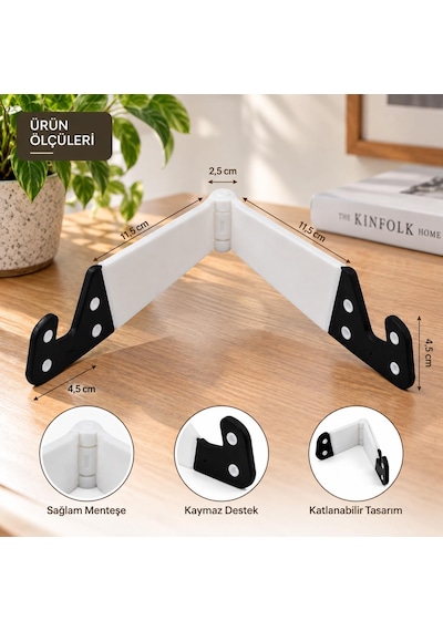 Telefon Tablet Standı V Model Beyaz Ayarlanabilir Akrilik Stand 10 Lu