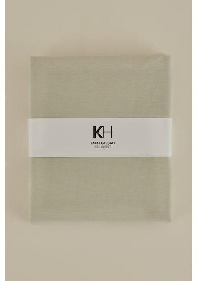 Karaca Home Basic %100 Pamuk Çift Kişilik Düz Çarşaf Adaçayı