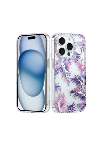 Apple iPhone Uyumlu 16 Pro Kılıf Solmayan Imd Baskı Desenli, Şeffaf Tpu+pc Botanik Kapak