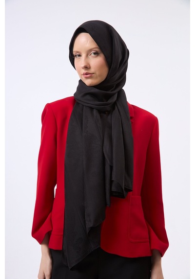 Mirsoy Scarf Zerafet Desen Şal Siyah