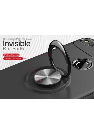 Huawei P9 Lite 2017 Kilif Yüzüklü Tam Korumali Silikon Kapak 418748050