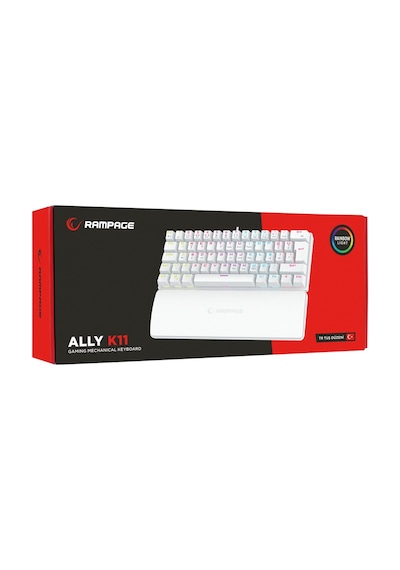 Rampage ALLY K11 12 Işık Modlu Red Switch Mekanik Bilek Destekli Rainbow Antighosting Oyuncu Klavye