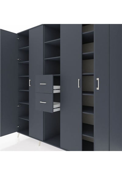 Kronos Dolap 15 Raflı 2 Çekmeceli 4 Kapaklı 220x59x243 Antrasit-antrasit/antrasit Antrasıt/antrasıt - Antrasıt Kronos Dolap 15 Raflı 2 Çekmeceli 4 Kapaklı 220x59x243 Antrasit-antrasit/antrasit Antrasıt/antrasıt - Antrasıt