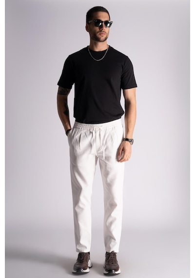 Slim Fit Jogger Bel Pantolon Ekru Ekru