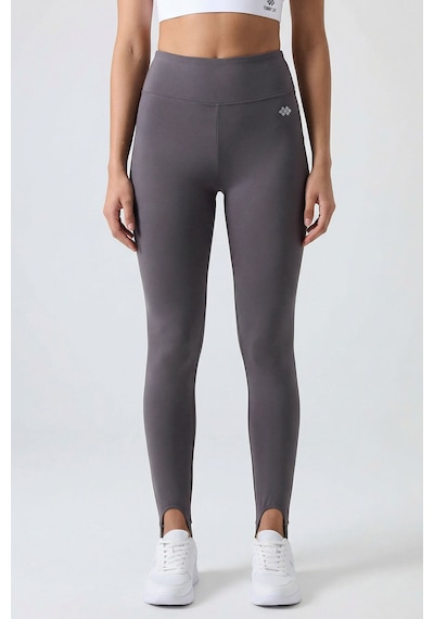 Tommy Life Koyu Gri Standart Fit Esnek Spor Performans Kadın Topuklu Tayt - 94685