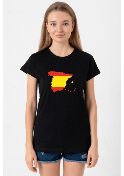 Euro 24 Spain Siyah Kadın Tshirt SIYAH