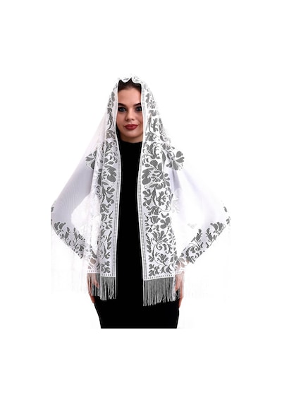 Narin Pamuk Tül Şal Beyaz 60x160