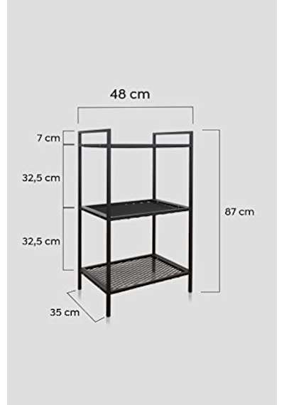 Mudesa Mdstels006 Metal 3 Raflı Masa Arkası Dosya Dolabı Açık Metal Ofis Rafı Dekoratif Raf Açık Ceviz