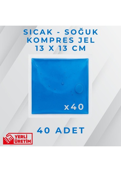 Mavi 13x13 Cm 40 Adet Soğuk Kompres Jel Buz Aküsü Soğuk Zincir Buz Jeli Buz Torbası Strafor Kutu İçi Jel