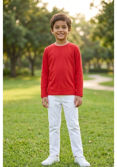Kiagu Erkek Çocuk Uzun Kollu Basic Düz Tişört %100 Pamuk Bisiklet Yaka T-shirt 2-13 Yaş Kırmızı Kiagu Erkek Çocuk Uzun Kollu Basic Düz Tişört %100 Pamuk Bisiklet Yaka T-shirt 2-13 Yaş Kırmızı