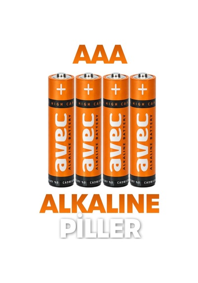 Avec 4lü Aaa Lr03 Alkaline İnce Kalem Pil Alkalin Kumanda Pili Alkali Pil 1.5v