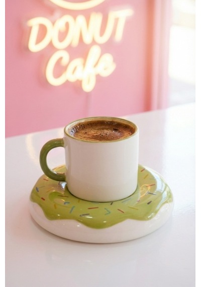 Acar Donut 6 Kişilik Kahve Fincan Takımı - 90 Ml Çok Renkli