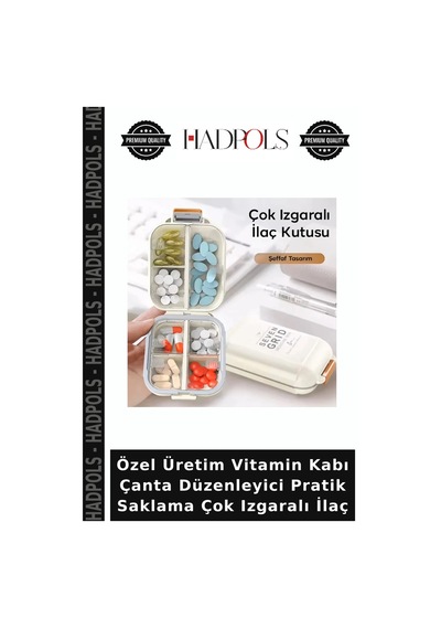 Özel Üretim Vitamin Kabı Çanta Düzenleyici Pratik Saklama Çok Izgaralı