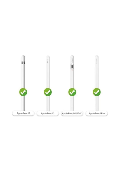 Apple Pencil 1-2 Nesil Pro Usb-c Uyumlu Soft Yumuşak Silikon Kalem Tutucu Ve 8'li Kalem Ucu Koruyucu Siyah