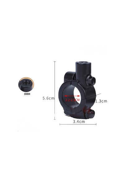 Motosiklet Ayna Takma Kelepçesi 8 Mm Düz Diş Ayna Braketi 2 Ad