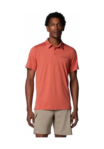Columbia Tech Trail Erkek Kısa Kollu Polo Tişört-7972 Kızıl Kiremit