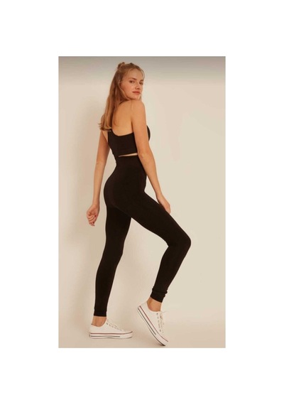 Multiflexpro Kadın İçi Peluşlu Termal Tayt Yüksek Bel Kışlık Tayt Siyah