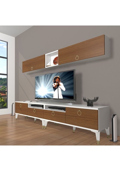 Decoraktiv Eko 5200 Mdf Gold Tv Ünitesi Tv Sehpası Beyaz - Ceviz