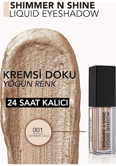 Flormar Shimmer & Shine Metalik Efektli Likit Göz Farı 001 Cashmere Gold